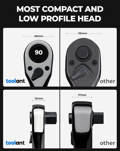 أداة سقاطة محرك 3/8 بوصة، مفتاح ربط سقاطة مدمج 90 سنًا، أرجوحة 4 درجات، لمسة نهائية من التيتانيوم الأسود مع إطلاق سريع قابل للعكس، طول 7 بوصات in Kuwait