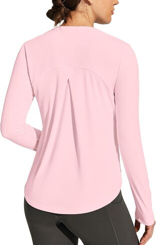 Heathyoga المرأة تجريب القمم UPF 50 + طويلة الأكمام قمصان الشمس للنساء SPF طفح الحرس الأشعة فوق البنفسجية حماية المشي لمسافات طويلة قمصان الجري in Saudi Arabia