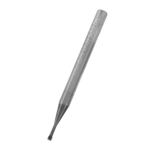 آلة قطع طحن فولاذ التنغستن، 3 أسنان 60 درجة لقمة نحت الخيط، أداة قطع دقيقة باستخدام الحاسب الآلي، مواصفات M2.5x0.45xD4x50 للمواد التي يصعب قطعها in Kuwait