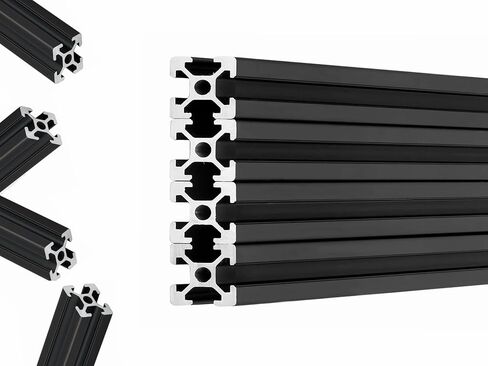 4 قطع 600 مم (23.6 بوصة) 2020 قضبان بثق ألومنيوم بفتحة T، أسود مؤكسد، معيار أوروبي، للطابعة ثلاثية الأبعاد، ماكينة CNC، والمشروعات التي تصنعها بنفسك in Kuwait