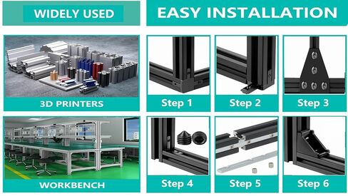 4 قطع 600 مم (23.6 بوصة) 2020 قضبان بثق ألومنيوم بفتحة T، أسود مؤكسد، معيار أوروبي، للطابعة ثلاثية الأبعاد، ماكينة CNC، والمشروعات التي تصنعها بنفسك in Kuwait