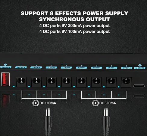 Guitar Pedal 8 Isolated DC Outputs, Low Noise, Metal Shell, Synchronous Output for Electric Guitar Effects Pedals in Saudi Arabia