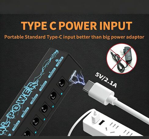 Guitar Pedal 8 Isolated DC Outputs, Low Noise, Metal Shell, Synchronous Output for Electric Guitar Effects Pedals in Saudi Arabia