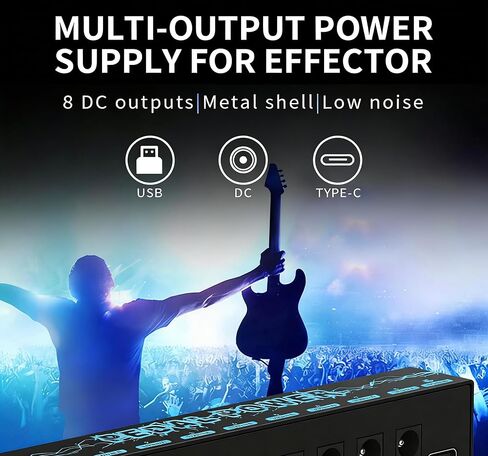 Guitar Pedal 8 Isolated DC Outputs, Low Noise, Metal Shell, Synchronous Output for Electric Guitar Effects Pedals in Saudi Arabia