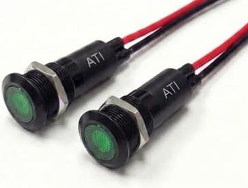 PLB12M 12mm 1/2 "24V AC/DC مؤشر إشارة المعادن LED ضوء داش مع الإطار الأسود (الأخضر) in Kuwait