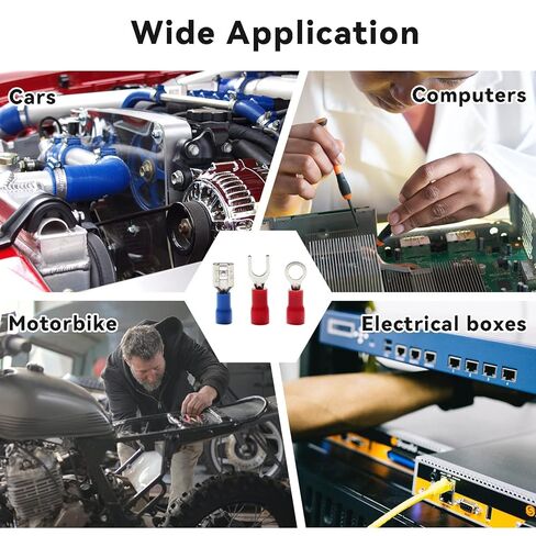 280pcs Electrical Connectors, Insulated Terminal Wire Connectors, AWG 22-10, Copper, Red, Yellow, Blue in Saudi Arabia