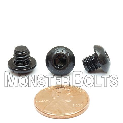 MonsterBolts - 1/4"-20 x 1/4" براغي غطاء مقبس رأس الزر، ASME B18.3، سبائك الصلب، أكسيد أسود، 10 عبوات in Saudi Arabia