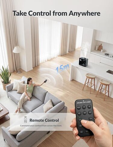 2026 موزع رائحة HVAC مُحدث بمساحة 3500 قدم مربع للمنزل، نظام رائحة منزلي كامل ذكي مع تطبيق وجهاز تحكم عن بعد، موزع روائح بدون ماء لمجموعة الفنادق للغرفة الكبيرة، تقنية الهواء البارد، 600 مل، أسود رخامي in Kuwait