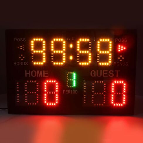 WALFRONT Basketball Electronic Scoreboard, LED Digital Timekeeper, 11 Digit Portable Timer for Indoor Sports Events and Training in Saudi Arabia