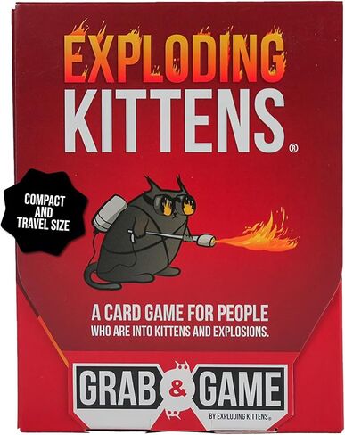 لعبة Exploding Kittens Happy Salmon Grab & Game - 3-8 لاعبين - للأعمار من 6 سنوات فما فوق - 90 جولة ثانية - بطاقات بحجم السفر - سهلة التعلم والمطابقة السريعة - الحفلات، الليالي العائلية، الأطفال والبالغين in Kuwait