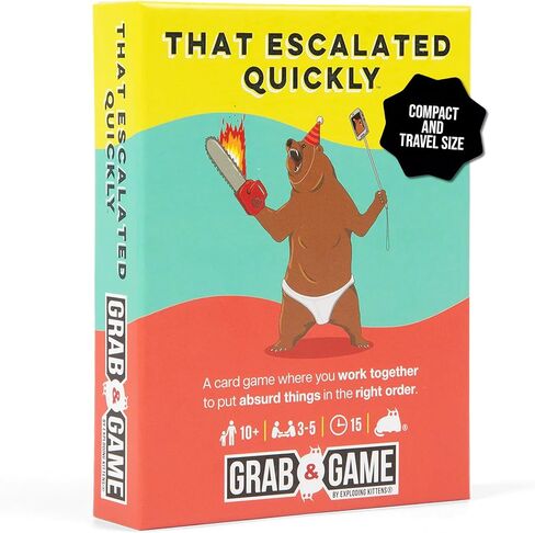 لعبة Exploding Kittens Happy Salmon Grab & Game - 3-8 لاعبين - للأعمار من 6 سنوات فما فوق - 90 جولة ثانية - بطاقات بحجم السفر - سهلة التعلم والمطابقة السريعة - الحفلات، الليالي العائلية، الأطفال والبالغين in Kuwait