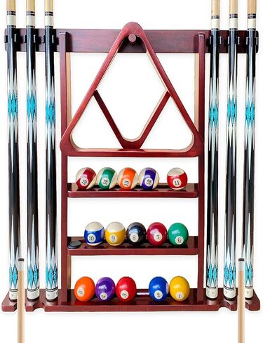حمام سباحة جديلة الحائط جدار جدار ، Mahogany Wood Billiards cue رف لملحقات طاولة البلياردو in Saudi Arabia