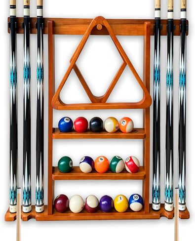 حمام سباحة جديلة الحائط جدار جدار ، Mahogany Wood Billiards cue رف لملحقات طاولة البلياردو in Kuwait