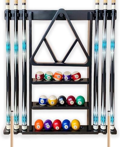 حمام سباحة جديلة الحائط جدار جدار ، Mahogany Wood Billiards cue رف لملحقات طاولة البلياردو in Kuwait
