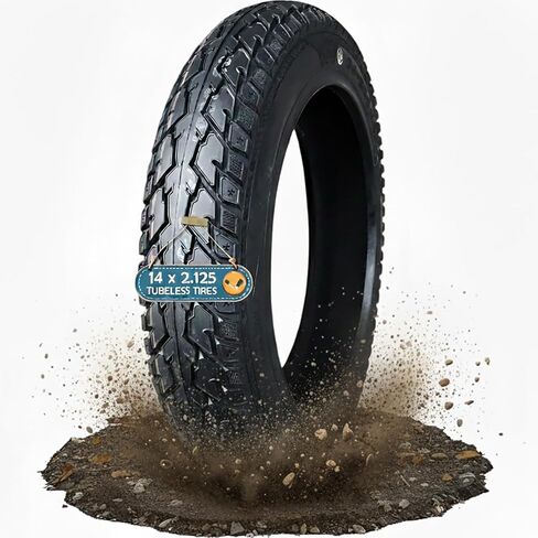 إطار بدون أنبوب 14x2.125، 14 x 2.125 8PR هيكل من النايلون للدراجة Neumático، مقاوم للثقب، مداس مضاد للانزلاق، بحد أقصى 300 كيلو باسكال، مع صمام زاوية - يناسب Ri_m فقط in Kuwait