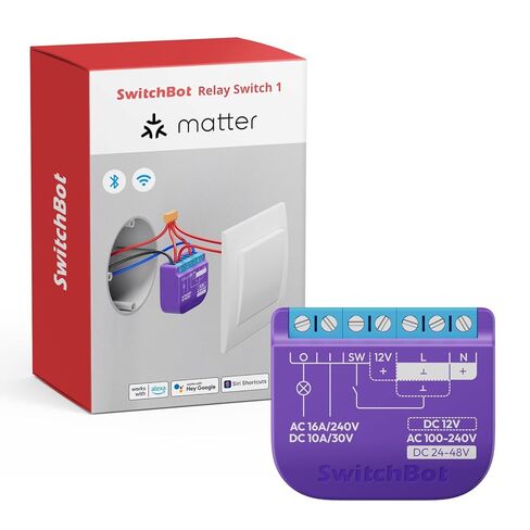 SwitchBot Smart Relay Switch 2PM، قياس الطاقة، تحكم مزدوج في الإضاءة، مكرر بلوتوث مدمج، مفتاح Wi-Fi وبلوتوث متوافق مع Alexa/Apple Home/Google Home/Matter Hub، 2.4 جيجا هرتز in Kuwait