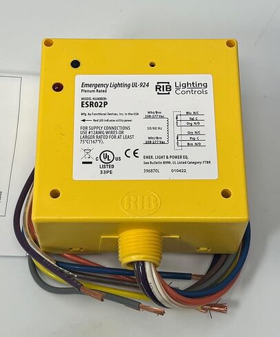 عناصر التحكم في إضاءة RIB ESR02P مرحل الإضاءة للطوارئ UL924 200-277VAC 20 أمبير DPDT in Kuwait