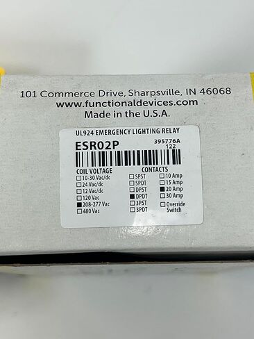 عناصر التحكم في إضاءة RIB ESR02P مرحل الإضاءة للطوارئ UL924 200-277VAC 20 أمبير DPDT in Kuwait