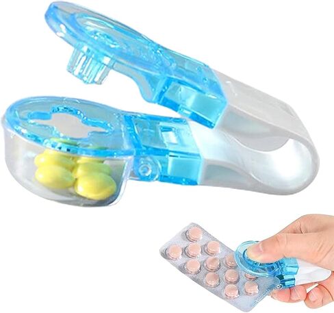 قطعة واحدة من جهاز أخذ حبوب منع الحمل الأزرق المحمول، أداة مساعدة فتاحة حبوب منع الحمل، جهاز أخذ حبوب منع الحمل أثناء السفر، صندوق تخزين صغير للأدوية وموزع حبوب الدواء، أفراد مع أدوات مساعدة طبية لتنظيم حبوب الدواء الضعيفة in Kuwait