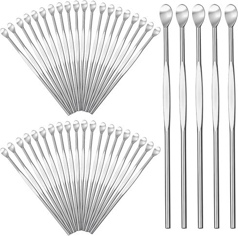 TIESOME 50Pcs Stainless Steel Wax Carving Tool, Ear Spoon Metal Ear Cleaner Portable Ear Pick Earwax Curette Ear Cleaner Tool Clay Sculpting Tools for Wax Modeling Sculpting and Shaping Engrave in Saudi Arabia