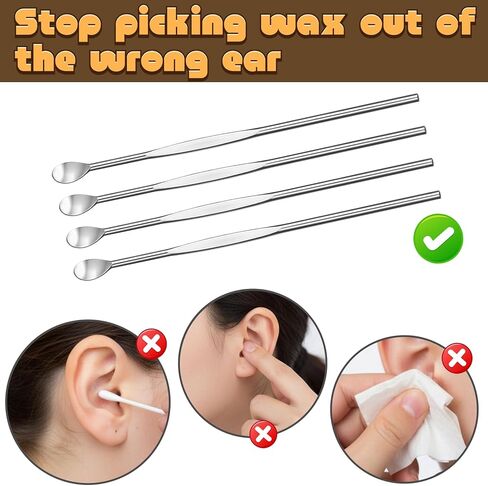 TIESOME 50Pcs Stainless Steel Wax Carving Tool, Ear Spoon Metal Ear Cleaner Portable Ear Pick Earwax Curette Ear Cleaner Tool Clay Sculpting Tools for Wax Modeling Sculpting and Shaping Engrave in Saudi Arabia