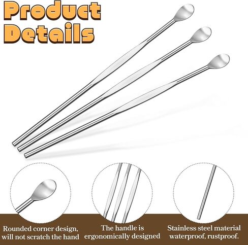 TIESOME 50Pcs Stainless Steel Wax Carving Tool, Ear Spoon Metal Ear Cleaner Portable Ear Pick Earwax Curette Ear Cleaner Tool Clay Sculpting Tools for Wax Modeling Sculpting and Shaping Engrave in Saudi Arabia