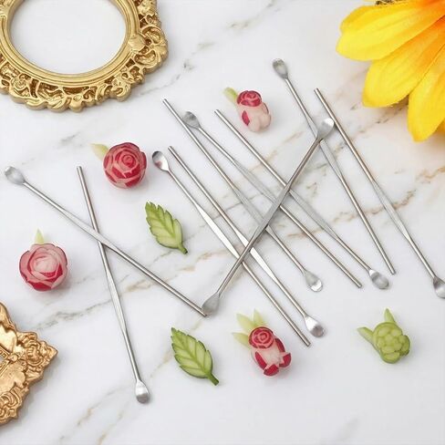 TIESOME 50Pcs Stainless Steel Wax Carving Tool, Ear Spoon Metal Ear Cleaner Portable Ear Pick Earwax Curette Ear Cleaner Tool Clay Sculpting Tools for Wax Modeling Sculpting and Shaping Engrave in Saudi Arabia