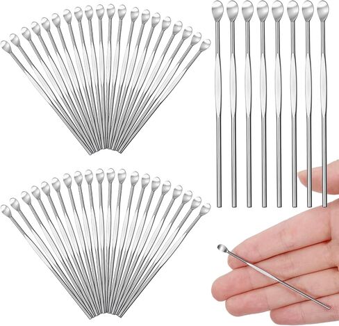 TIESOME 50Pcs Stainless Steel Wax Carving Tool, Ear Spoon Metal Ear Cleaner Portable Ear Pick Earwax Curette Ear Cleaner Tool Clay Sculpting Tools for Wax Modeling Sculpting and Shaping Engrave in Saudi Arabia