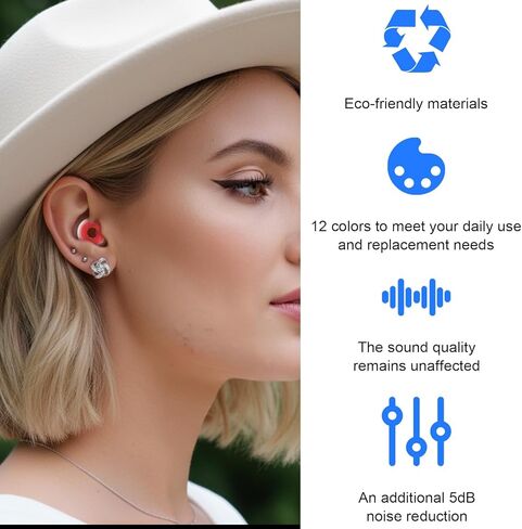 12pcs Mute Style Pack for Earplugs, Loop Quiet Earplug Quiet Ear Plugs Accessories for Extra 5 Db Noise Earplug for Home Office Library in Saudi Arabia