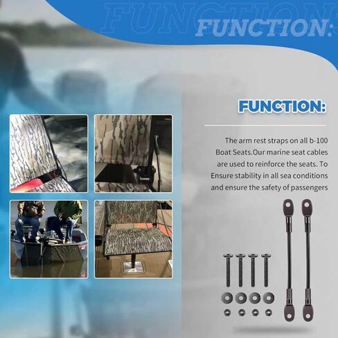 2Set of Boat Seat Cables (7in Long) Compatible with M-illennium B-100 Marine Boat Seat (Including 2Pcs 7" Boat Seat Cables, 4Pcs Bolts, 4Pcs Nuts, and 4Pcs Washers) in Saudi Arabia