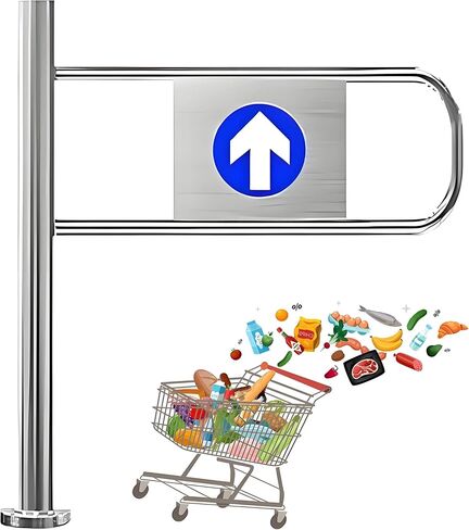 بوابة متأرجحة للإغلاق التلقائي - بوابة أمان من الفولاذ المقاوم للصدأ محملة بنابض لحركة المرور في اتجاه واحد - تصميم مرن لمدخل متجر مكتبة السوبر ماركت - فتحة يسار 50 × 100 سم in Kuwait