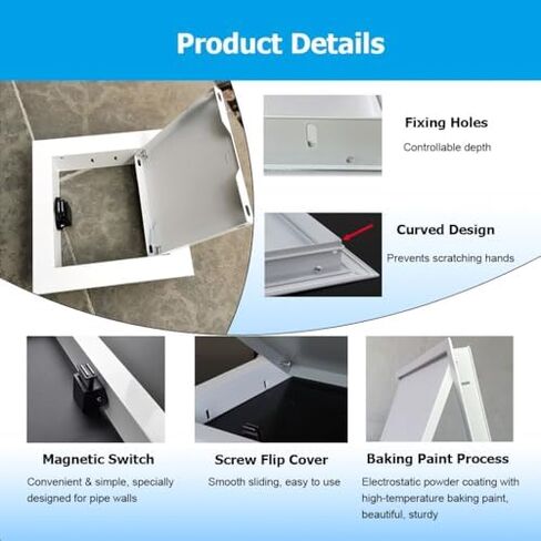 لوحة وصول مقاومة للحريق، باب علية من الألومنيوم من الدرجة التجارية 10x10 و30x30 للمكتب والفندق والحمام - سقف/جدران قابلة للتركيب عالميًا (26x26 سم) in Kuwait