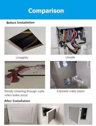 لوحة وصول مقاومة للحريق، باب علية من الألومنيوم من الدرجة التجارية 10x10 و30x30 للمكتب والفندق والحمام - سقف/جدران قابلة للتركيب عالميًا (26x26 سم) in Kuwait