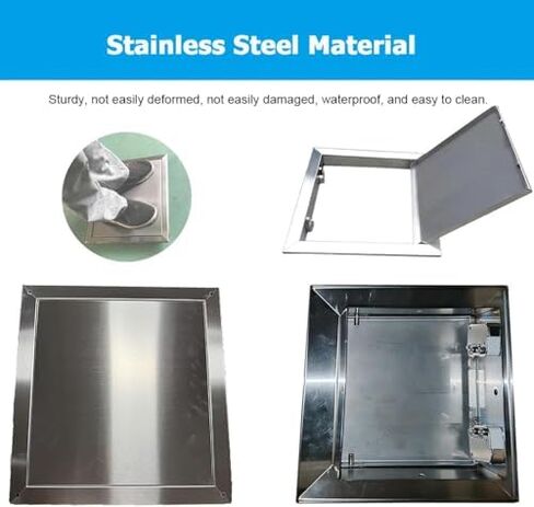 باب الوصول إلى السباكة من الفولاذ المقاوم للصدأ المخفي 4-36 بوصة، آلية فتح/إغلاق التثبيت F، لوحة السقف للجدار الجاف، فتحة الوصول إلى عمود الخدمة (66 × 66 سم / 26 × 26) in Kuwait