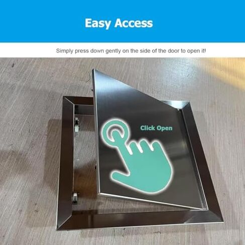 باب الوصول إلى السباكة من الفولاذ المقاوم للصدأ المخفي 4-36 بوصة، آلية فتح/إغلاق التثبيت F، لوحة السقف للجدار الجاف، فتحة الوصول إلى عمود الخدمة (66 × 66 سم / 26 × 26) in Kuwait