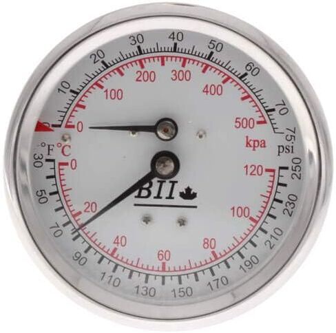 1/2 بوصة NPT، 3 بوصة، مقياس للوجه ودرجة الحرارة والضغط - قصير (Tridicator) in Kuwait