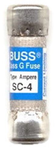 Bussmann SC-4 (BP/SC-4, SC4, SC-4BC) 4 أمبير (4A) أنبوب ميلامين فئة G لتأخير الوقت، 600 فولت مدرج في قائمة UL in Saudi Arabia