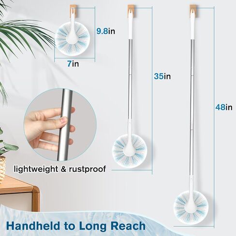 Tub Tile Scrubber Brush with 48" Long Handle, 2026 Version 1 Pc Non-Scratch Soft Tub Mop, All-in-One Adjustable Bathroom Brush for Bathtub, Shower, Sink, Faucet, and Wall Tile（1） in Saudi Arabia