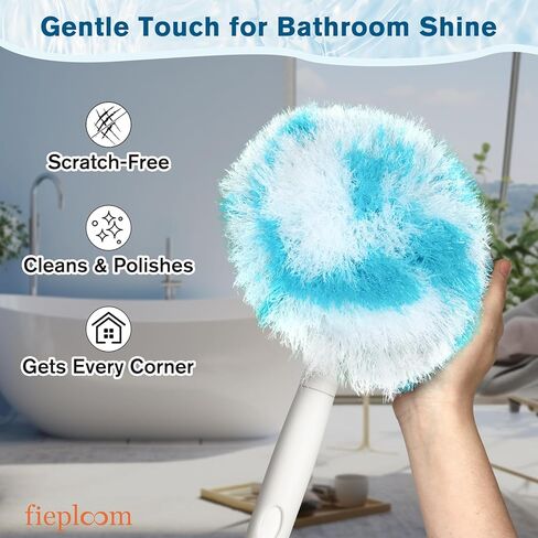 Tub Tile Scrubber Brush with 48" Long Handle, 2026 Version 1 Pc Non-Scratch Soft Tub Mop, All-in-One Adjustable Bathroom Brush for Bathtub, Shower, Sink, Faucet, and Wall Tile（1） in Saudi Arabia
