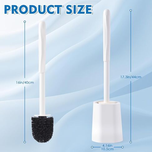 2 Pack Toilet Brush for Bathroom, Toilet Brush and Holder Set, Toilet Bowl Brush with Long Handle for Drip-Proof Deep Cleaning with Hidden Scrubber Brush White in Kuwait