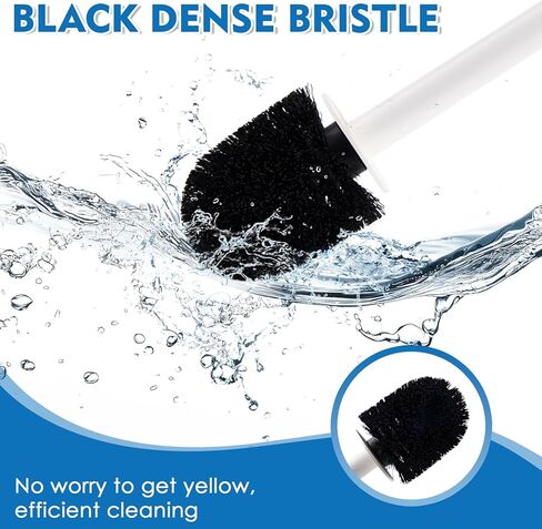 2 Pack Toilet Brush for Bathroom, Toilet Brush and Holder Set, Toilet Bowl Brush with Long Handle for Drip-Proof Deep Cleaning with Hidden Scrubber Brush White in Kuwait