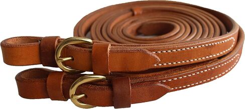 Garden Party Horse Amish USA Western Hermann Oak Leather Brass Buckle End Reins Tack 975H3473 in Saudi Arabia