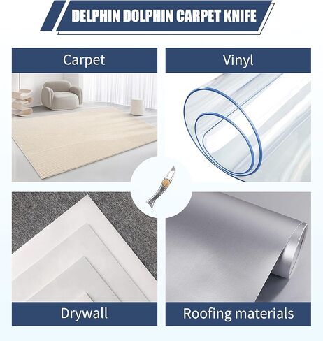 CUTTEREX الثقيلة SharkKnife VinylKnife UtilityKnife سكين تسقيف دلفين دولفين سكين السجاد، 4 قطع سكاكين و 30 شفرات in Kuwait