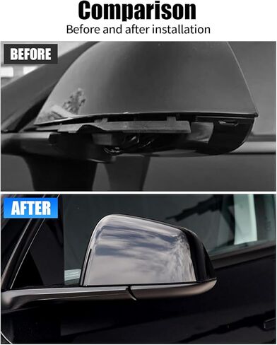 غطاء سفلي للمرآة، غطاء قاعدة مرآة الرؤية الخلفية لجانب الركاب متوافق مع طراز Tesla 3 2021-2023، OE 8202102 8202202 22873005 22873006 (أسود، موديل 3 جانب الركاب) in Kuwait