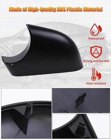 غطاء سفلي للمرآة، غطاء قاعدة مرآة الرؤية الخلفية لجانب الركاب متوافق مع طراز Tesla 3 2021-2023، OE 8202102 8202202 22873005 22873006 (أسود، موديل 3 جانب الركاب) in Kuwait
