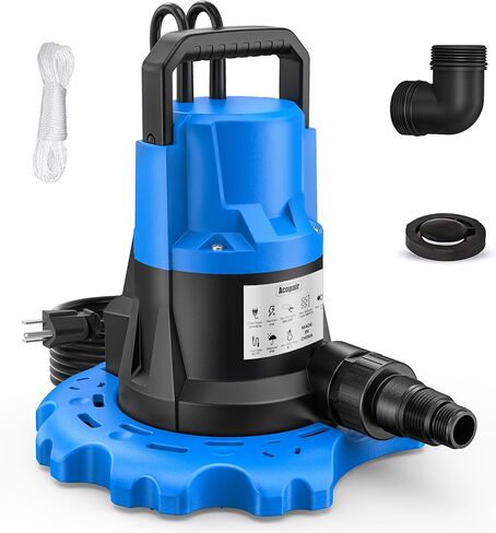 مضخة غطاء حمام السباحة الأوتوماتيكية 1 HP 5000 GPH - مضخة إزالة المياه الغاطسة مع سلك طاقة بطول 26 قدمًا وصمام فحص 3/4 بوصة لحمام السباحة وأحواض المياه الساخنة والأسطح وأسرّة المياه والمزيد (ترقية 2026) in Kuwait