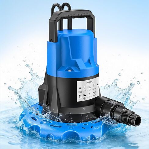 مضخة غطاء حمام السباحة الأوتوماتيكية 1 HP 5000 GPH - مضخة إزالة المياه الغاطسة مع سلك طاقة بطول 26 قدمًا وصمام فحص 3/4 بوصة لحمام السباحة وأحواض المياه الساخنة والأسطح وأسرّة المياه والمزيد (ترقية 2026) in Kuwait