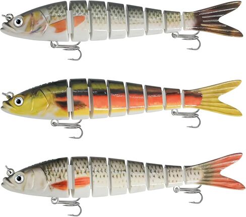 Fishing Lure, 3D Lifelike Swimbait, Realistic Design with Wiggling Action，Floating Lures for Bass Catfish Pike，Teasers Fishing Gifts for Men in Saudi Arabia