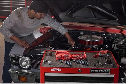 مجموعة مفاتيح ربط السقاطة من كرافتس مان، 20 قطعة، مجموعة مفاتيح ربط بسقاطة 90 سنًا SAE/مترية مع حقيبة، أرجوحة قوسية 4 درجات (CMMT87220) in Kuwait