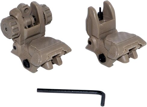Sniper Polymer Front and Rear Sight Combo Set, Desert Camo Flip Up Back Up Iron Sights in Kuwait